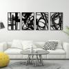 image:imageGlamativity 4 Pack Black Abstract Metal Wall Art Minimalist Dcor Single Line Art Wall Dcor 3D Textured Metal Wall Sculptures for Living Room Bedroom Bathroom Study Room Mountain Line M Size 17 x 12Black Abstract