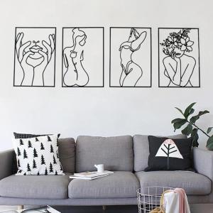Glamativity Large 4 Pcs Colorful And Black Double-Sided Gold Leaf Metal Wall Art, 22.5 x 15.7” Botanical Abstract Wall Décor Metal Leaf with Frame, 3D Textured Sculptures, Modern Wall Art With Ginkgo Biloba Design for Living Room Bedroom Bathroom Study (L Size 22.5 x 15.7”)(Black Classic Style)